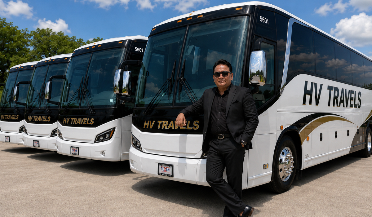 HV Travels luxury bus interior